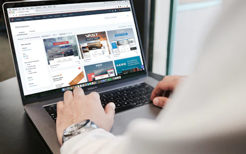 Working on an application on a laptop